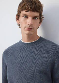 Herringbone knit sweater — Indigo Blue 4