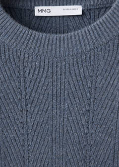 Herringbone knit sweater — Indigo Blue 9