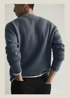 Herringbone knit sweater — Indigo Blue 7