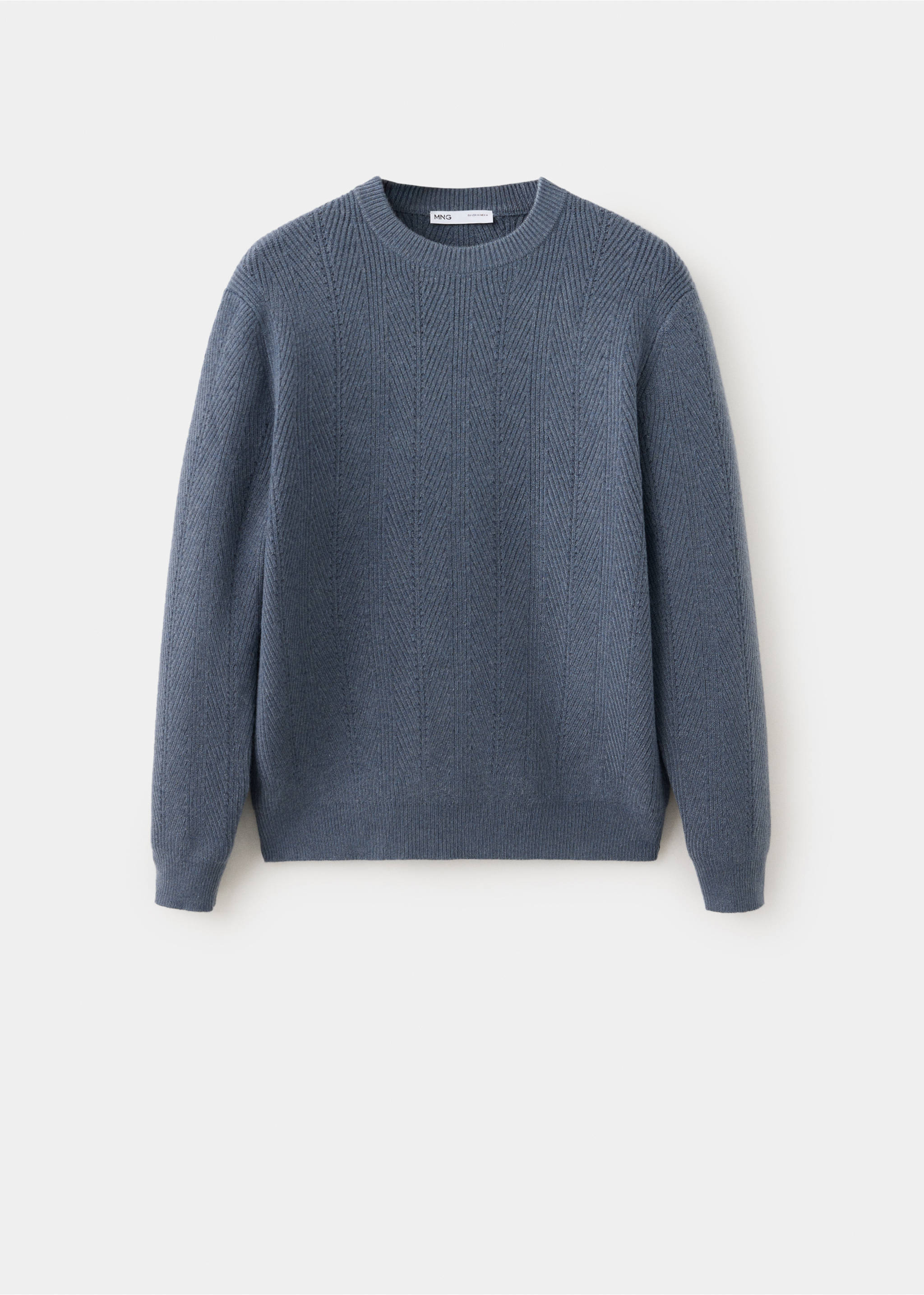 Structured knitted sweater - Article without model, Indigo Blue. Ref: 37027913-00.
