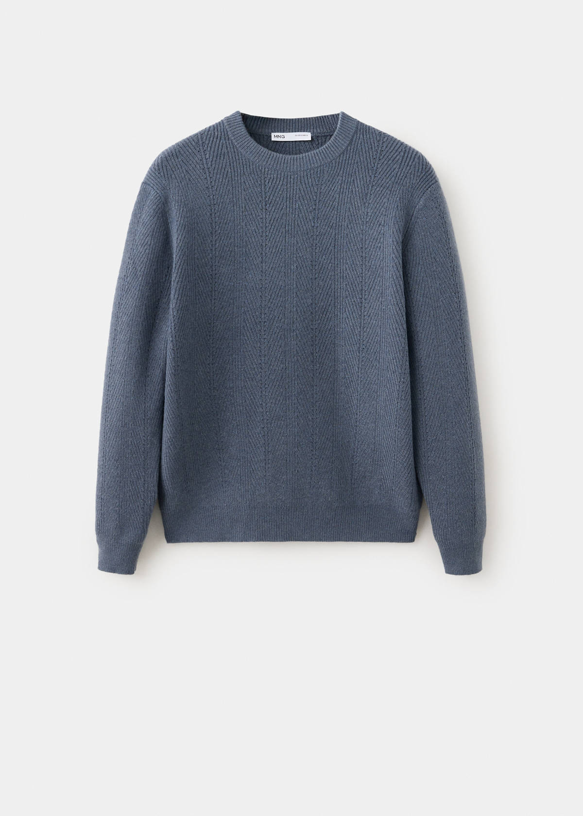 Herringbone knit sweater — Indigo Blue