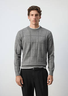 Structured knitted sweater — Medium Heather Grey 1