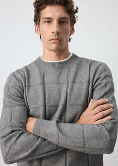 Structured knitted sweater — Medium Heather Grey 4