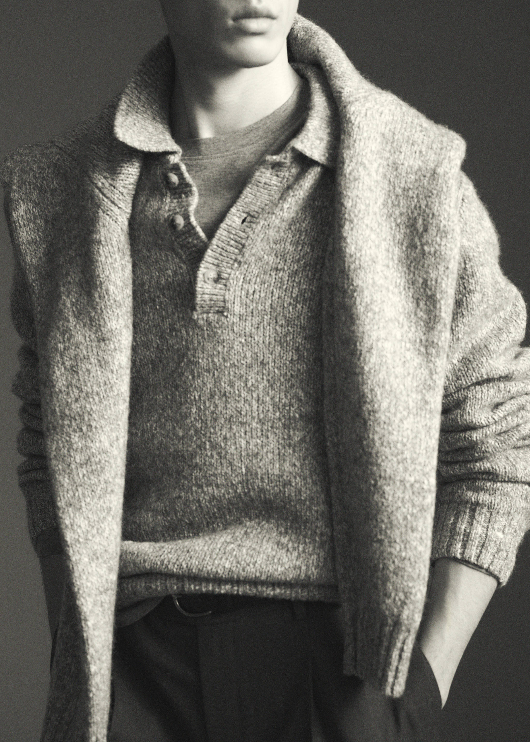 Knitted wool blend polo sweater - Details of the article 6