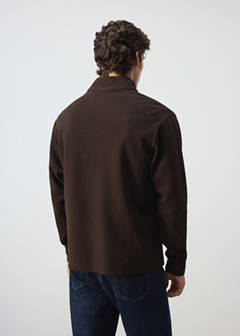 Cotton knit textured sweatshirt — Coffee 3