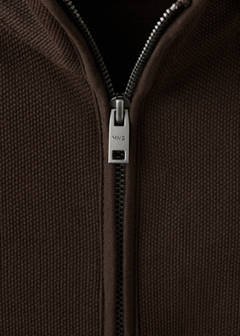 Cotton knit textured sweatshirt — Coffee 7