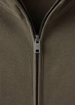 Cotton knit textured sweatshirt — Olive Green 7