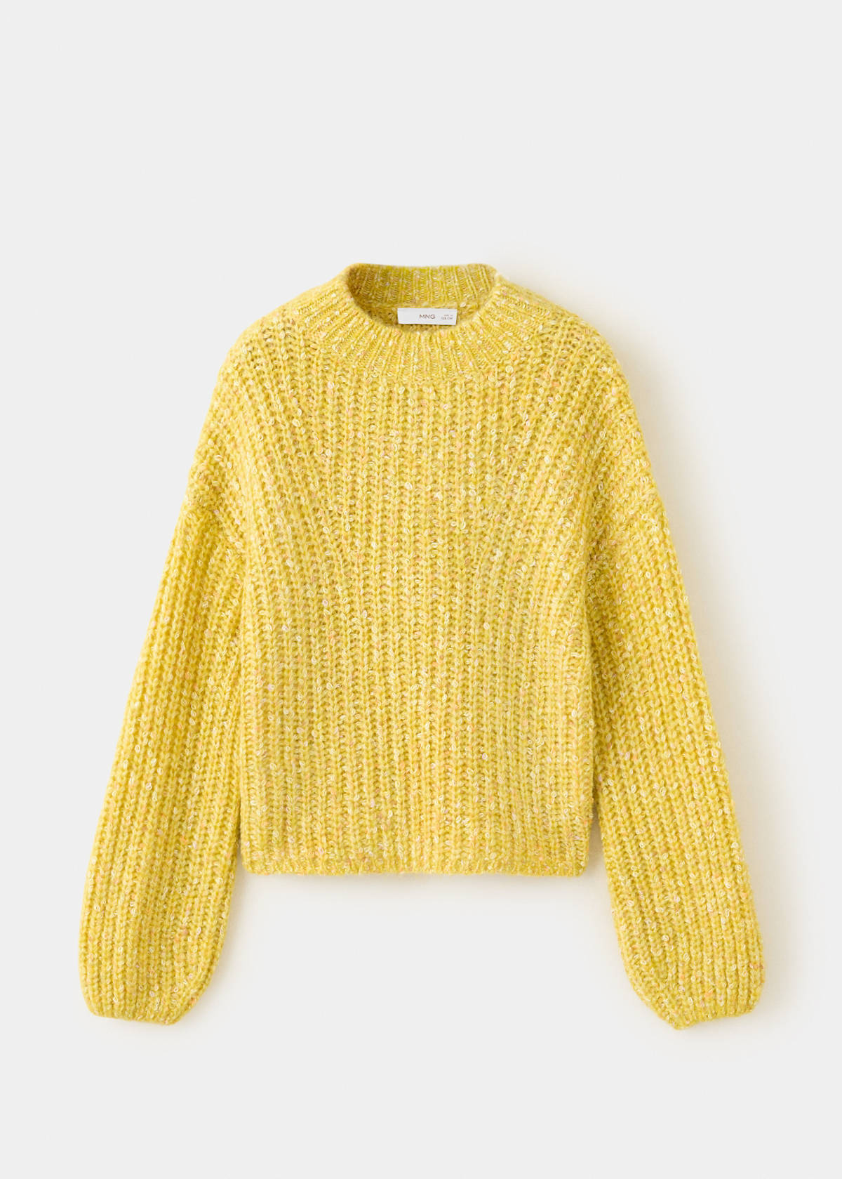 Flecked rib sweater — Lime