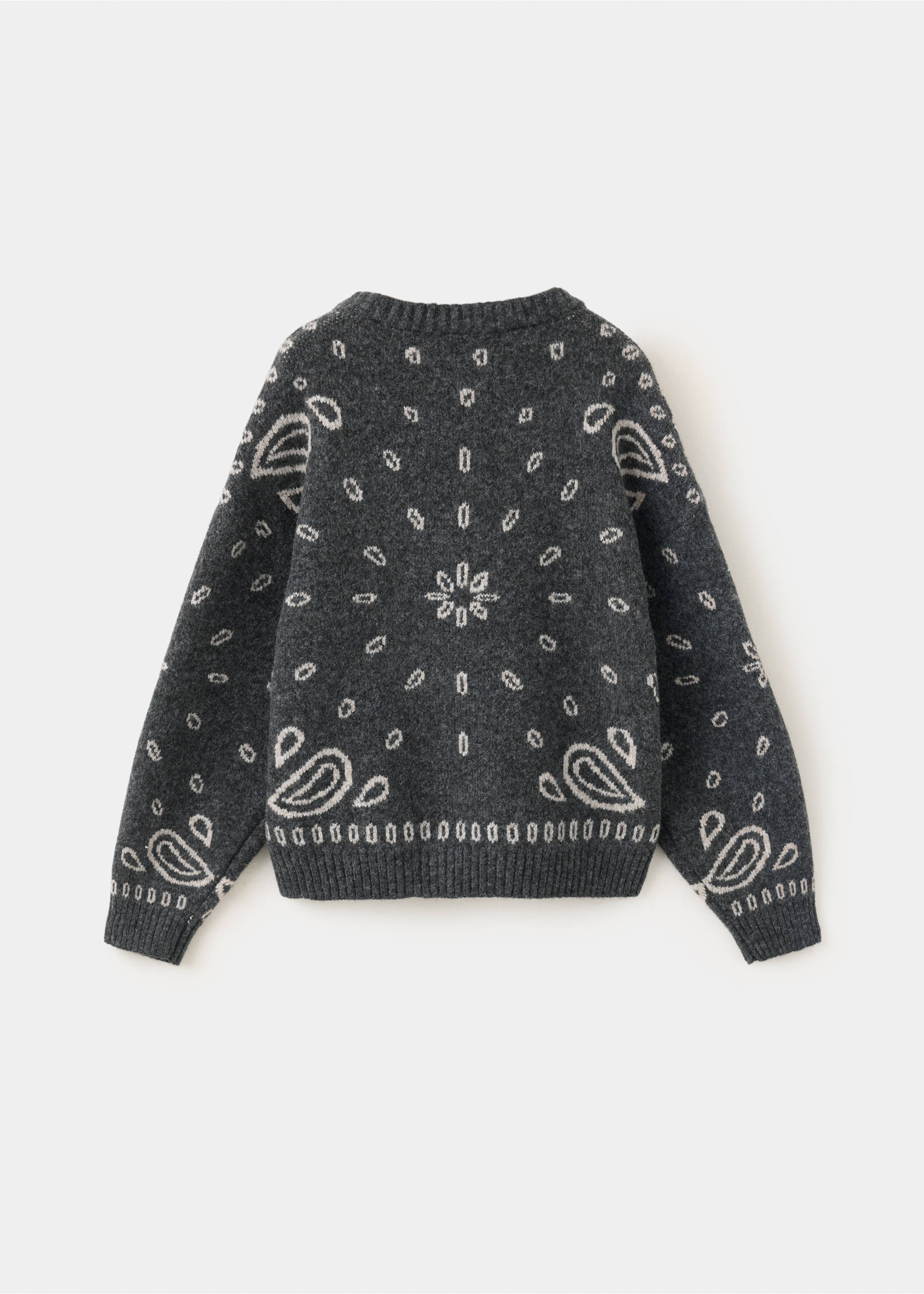 Pull-over maille jacquard - Verso de l’article, Gris anthracite. Ref: 37027924-00.