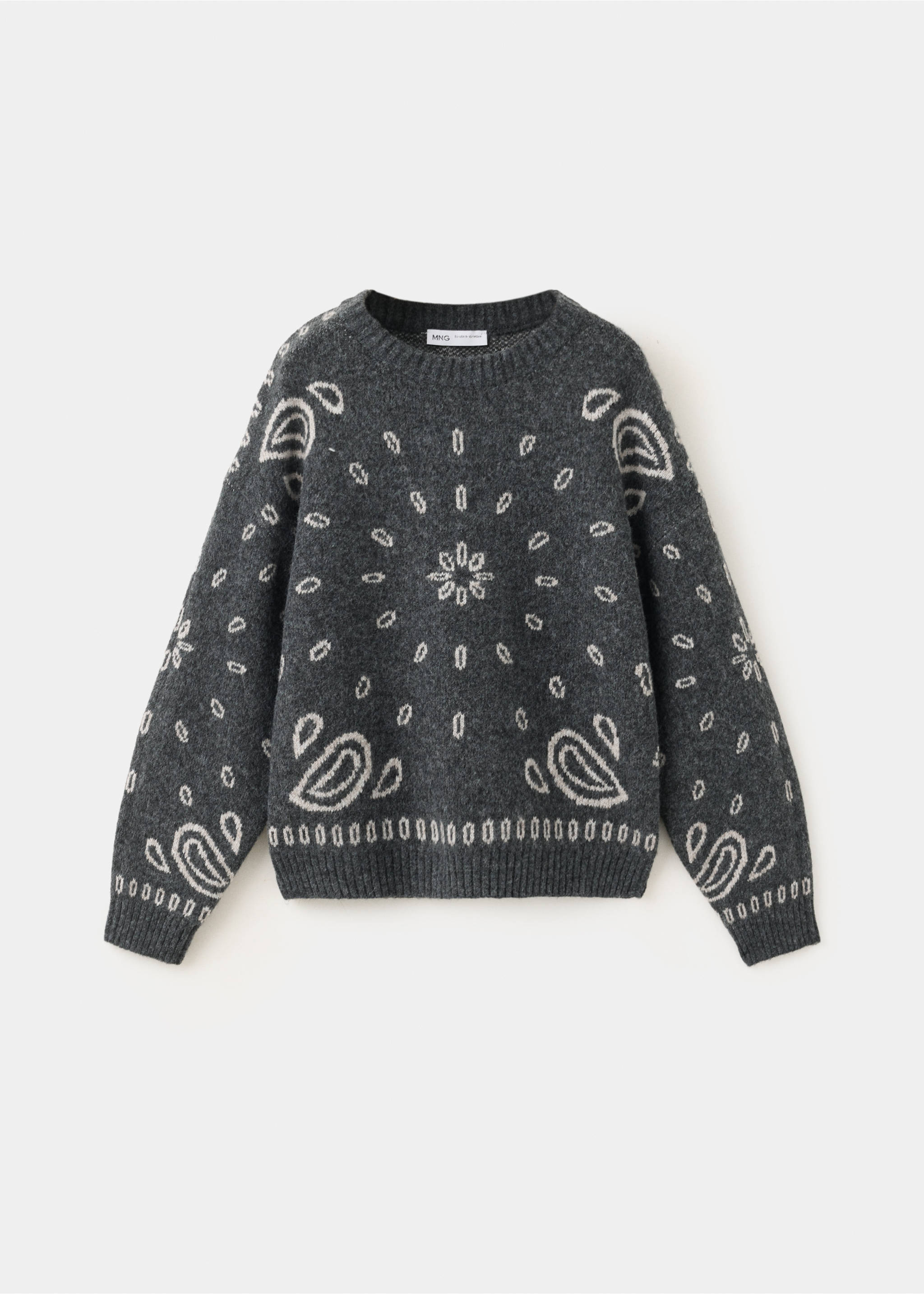 Pull-over maille jacquard - Article sans modèle, Gris anthracite. Ref: 37027924-00.