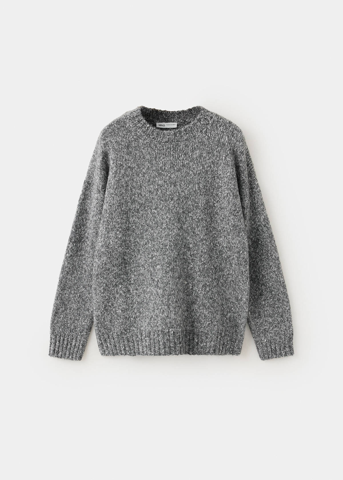 Mottled round-neck sweater — Medium Heather Grey