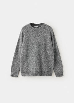 Mottled round-neck sweater — Medium Heather Grey 4