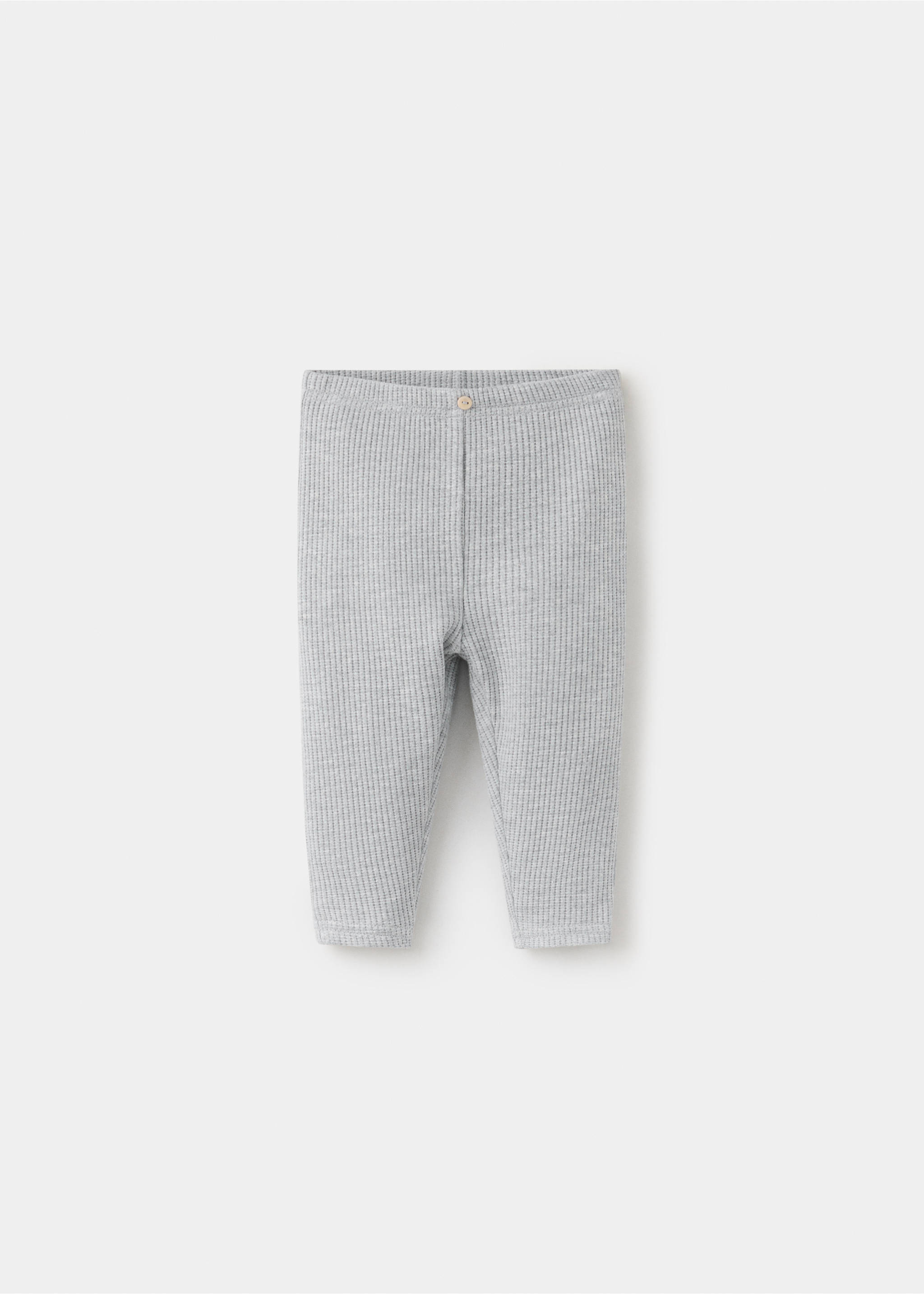 Leggings ελαστικό ύφασμα με ραβδώσεις - Προϊόν χωρίς μοντέλο, Γκρι Ανοιχτό Μελανζέ. Ref: 37027933-00.