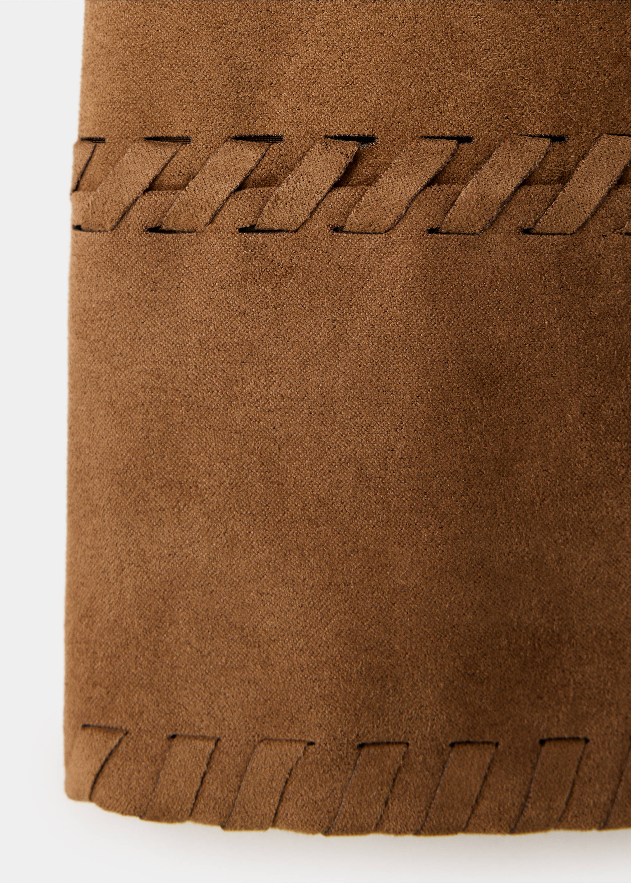Suede effect jacket - Details of the article 0, Brown. Ref: 37027934-00.