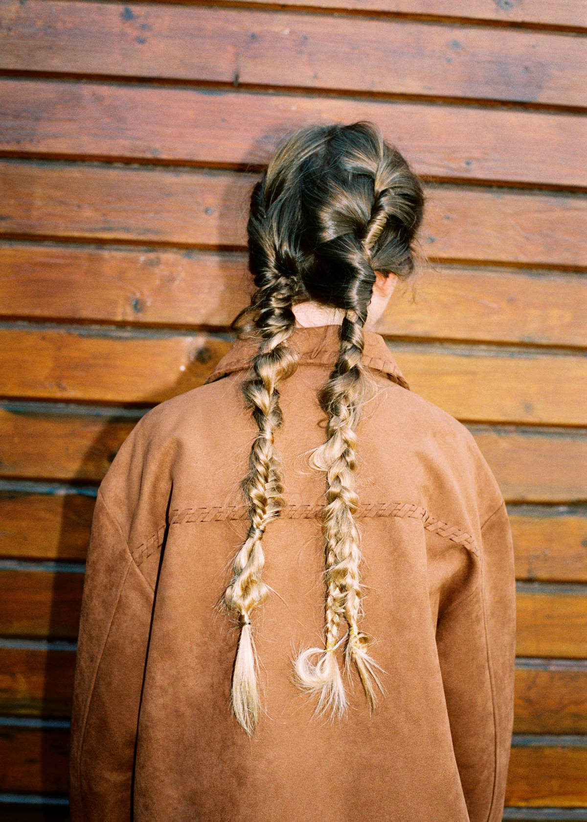 Suede effect jacket — Brown