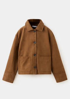 Suede effect jacket — Brown 4