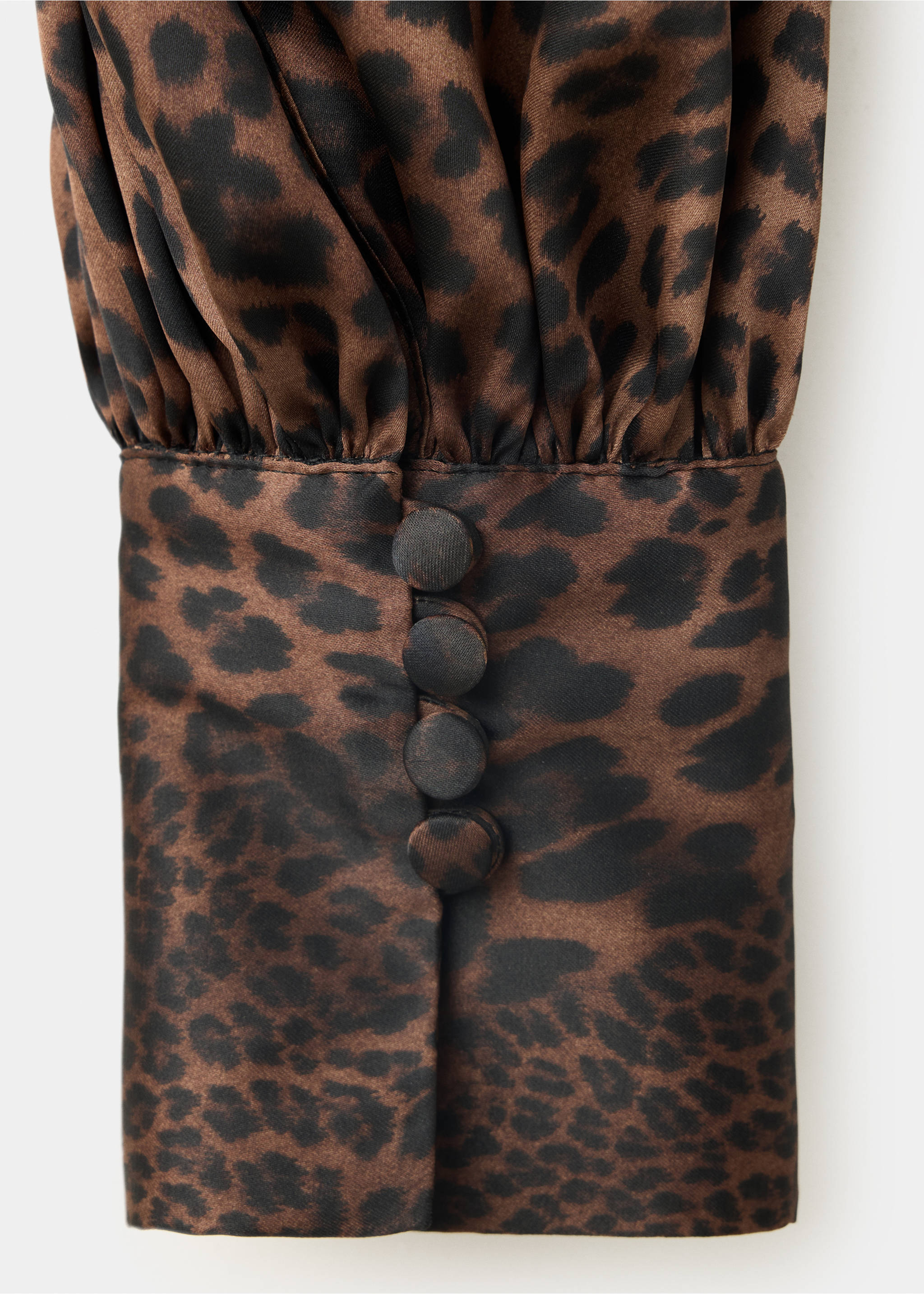 Leopard print open-back blouse - Details of the article 8, Brown. Ref: 37027940-00.