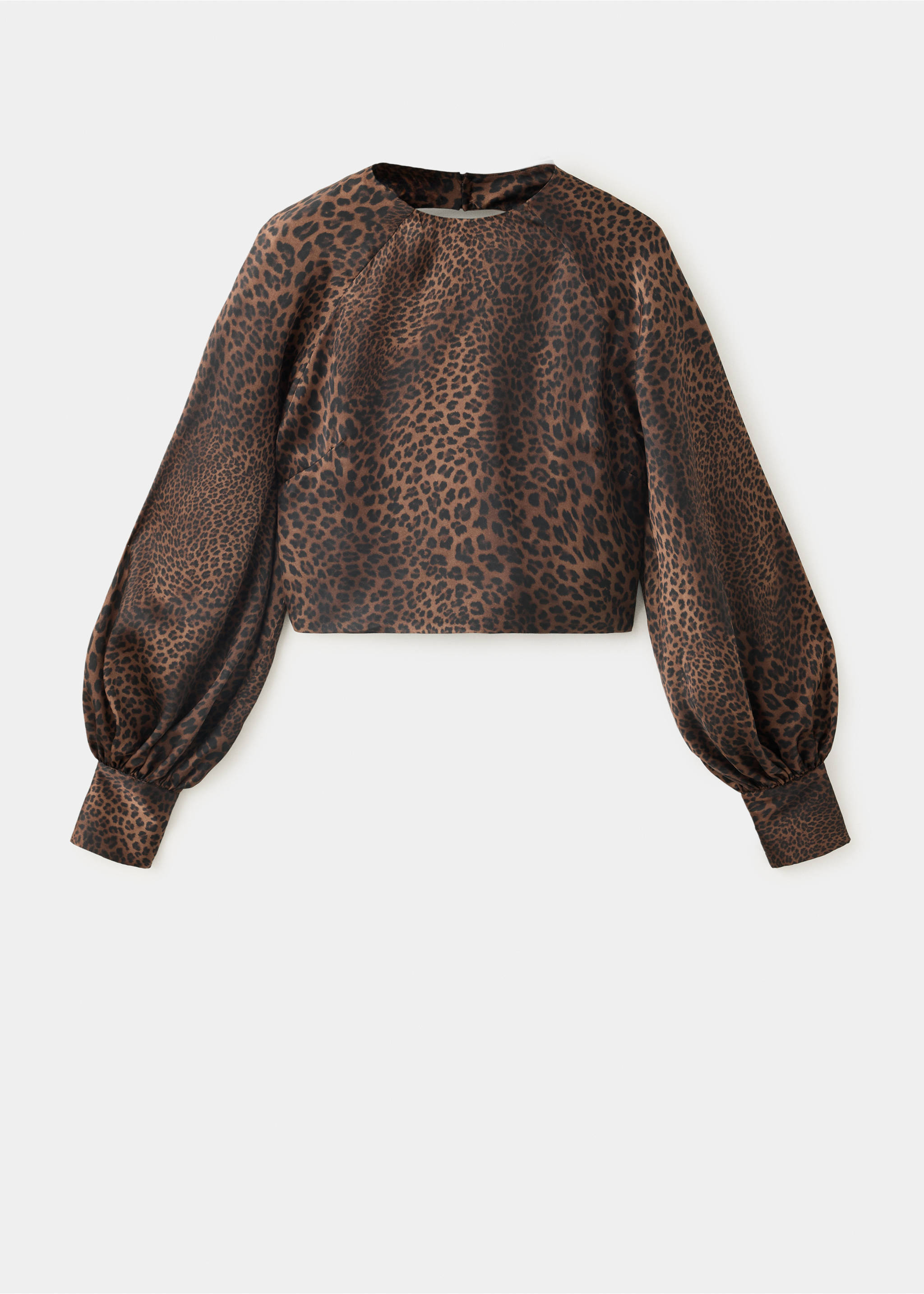 Leopard print open-back blouse - Article without model, Brown. Ref: 37027940-00.