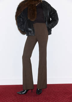 Fitted houndstooth trousers — Medium Brown 2