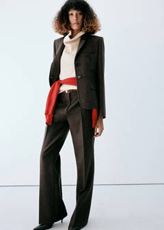 Straight-fit suit trousers — Brown 2