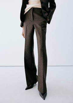 Straight-fit suit trousers — Brown 1