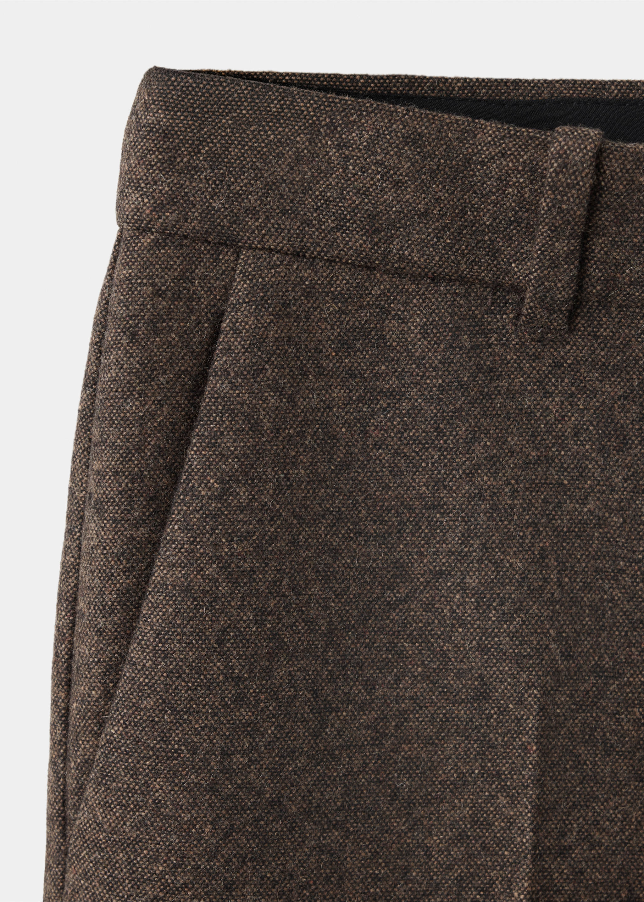 Straight-fit suit trousers - Details of the article 0, Brown. Ref: 37027945-00.