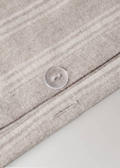 Striped flannel duvet cover for 180 cm bed — Beige 3