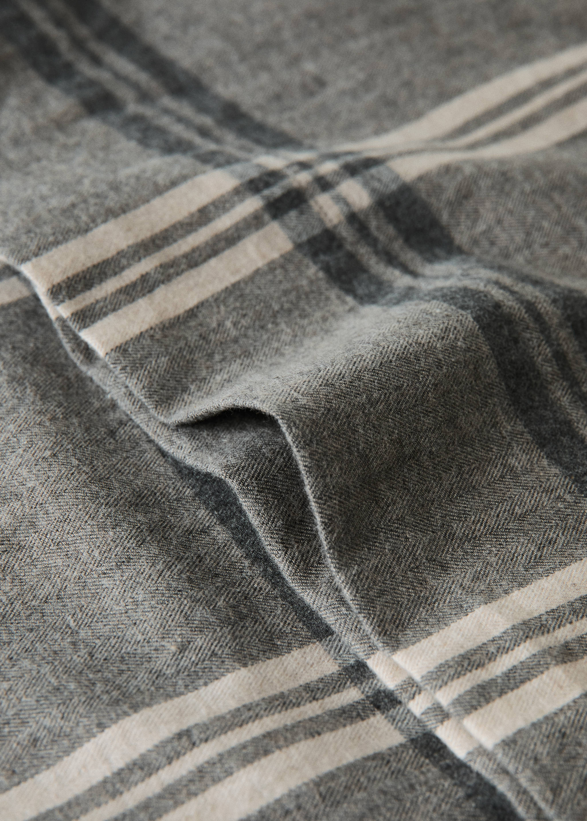 Karierter Flanell-Kopfkissenbezug 45 x 110 cm - Detail des Artikels 1