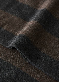 Striped flannel pillowcase 45x110cm — Brown 2