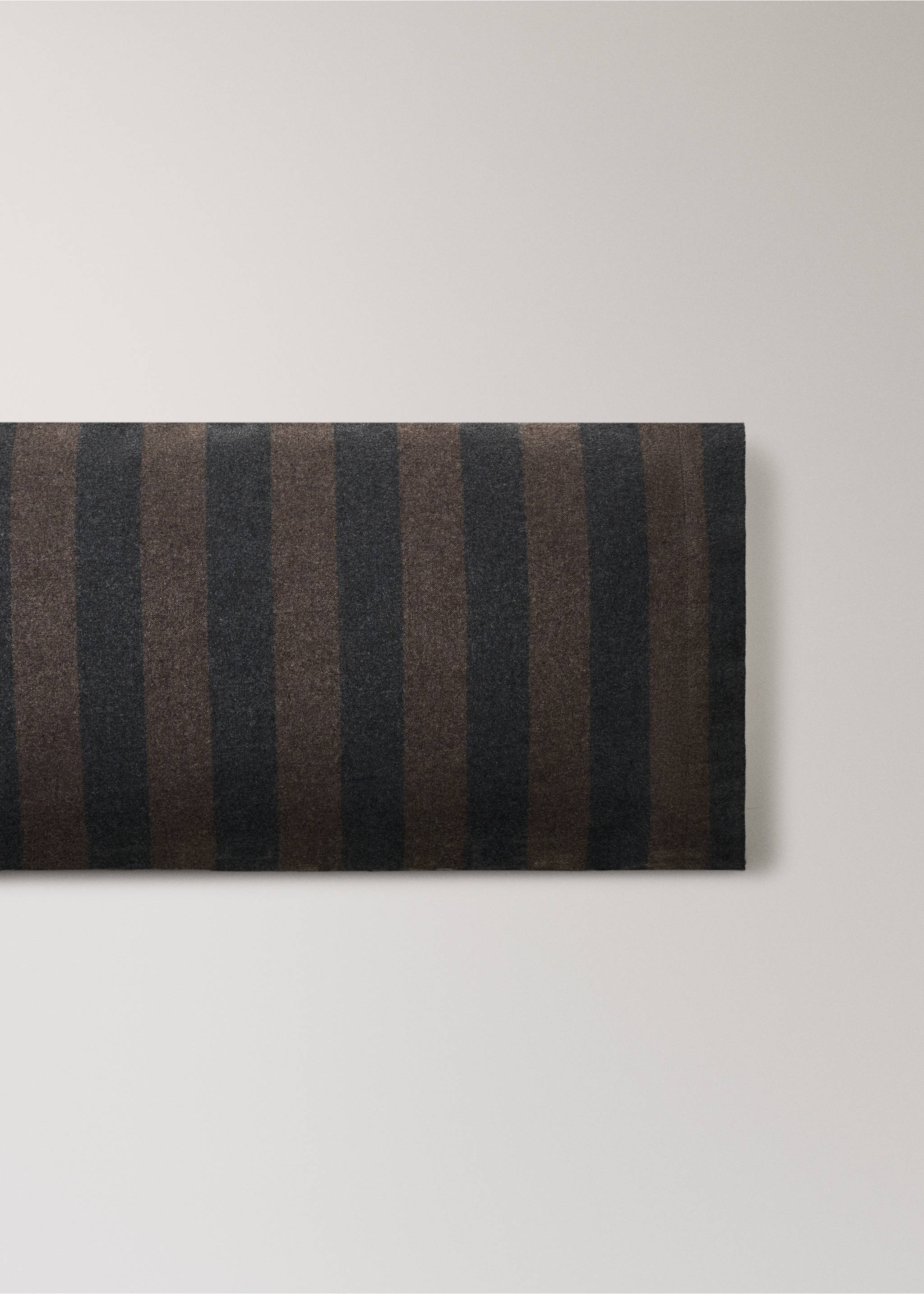 Brown and dark grey striped pillowcase., Brown. Ref: 37028273-00.