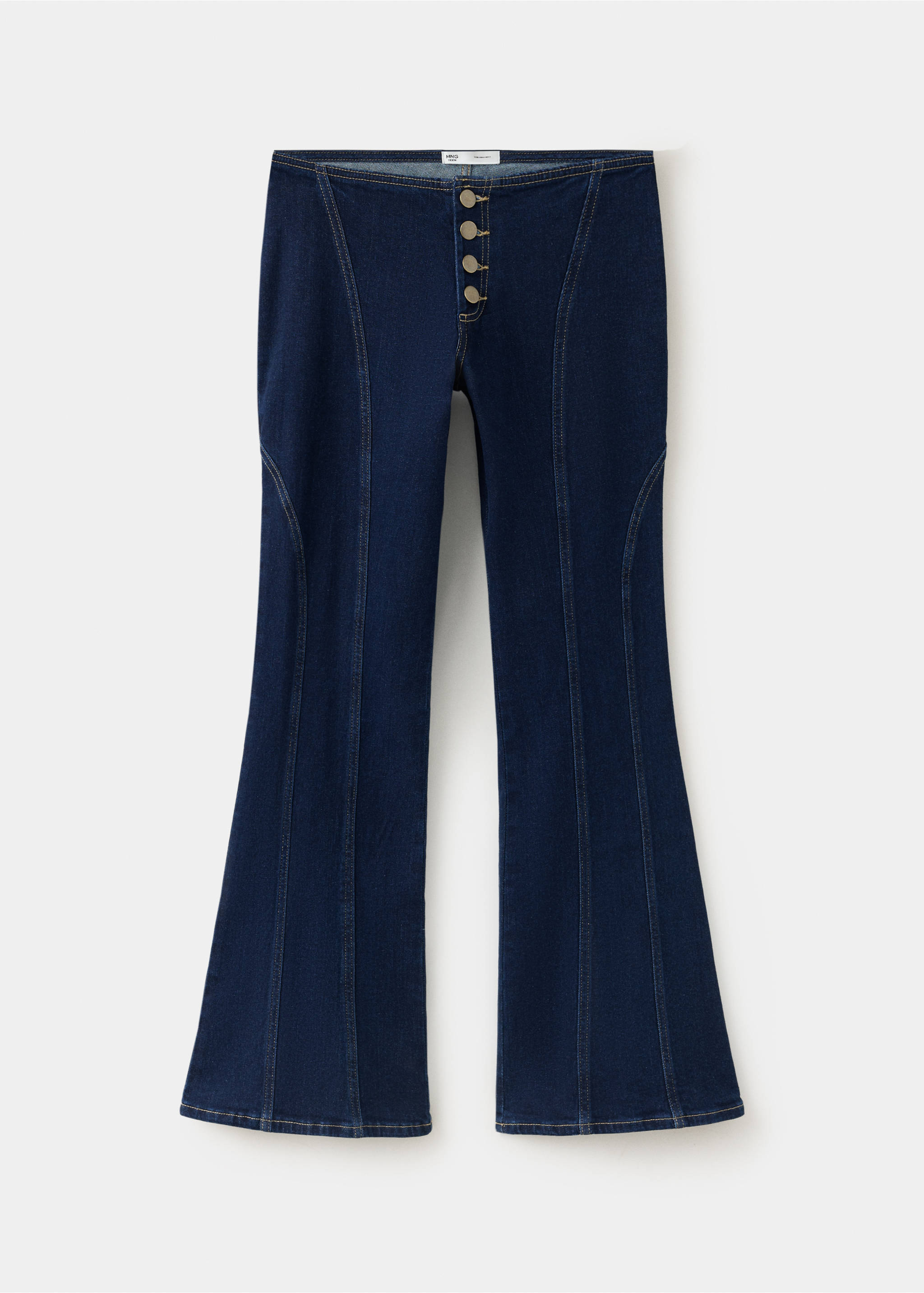 Jean taille basse coutures - Article sans modèle, Bleu. Ref: 37028276-00.