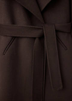 Wool coat with belt and oversized lapels — Chocolate 6