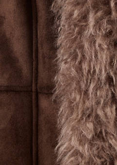 Fitted coat with faux fur trim — Chocolate 6