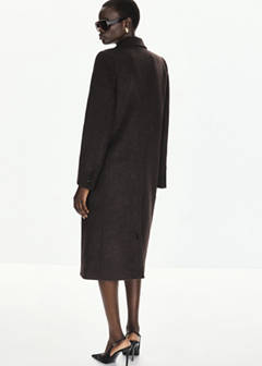 Wool-blend coat with lapels — Chocolate 3