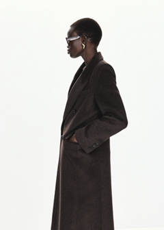 Wool-blend coat with lapels — Chocolate 5
