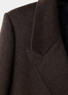 Wool-blend coat with lapels — Chocolate 7