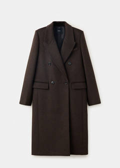 Wool-blend coat with lapels — Chocolate 6