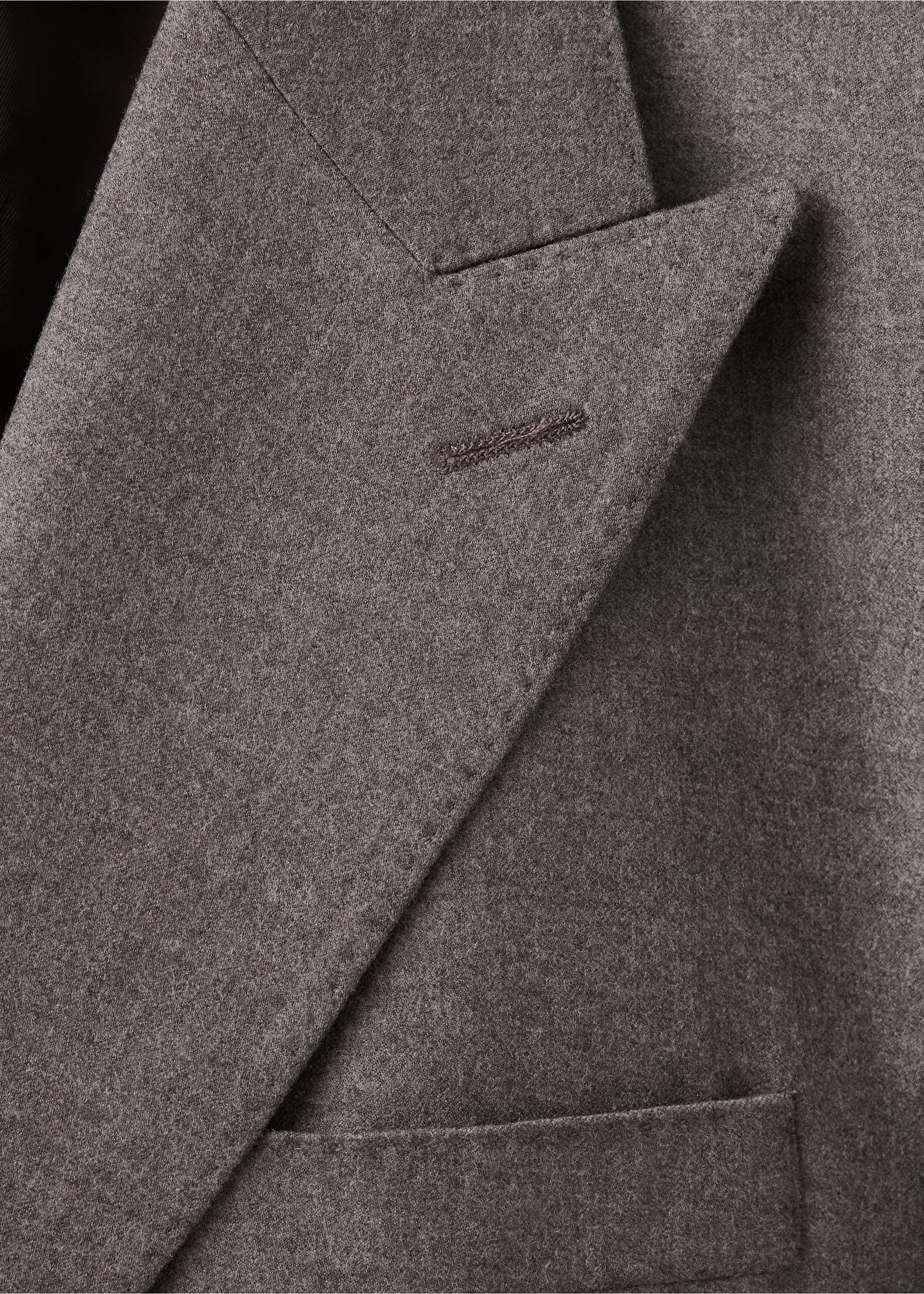 Slim-fit double-breasted wool blazer - Details of the article 8, Beige. Ref: 37028286-00.