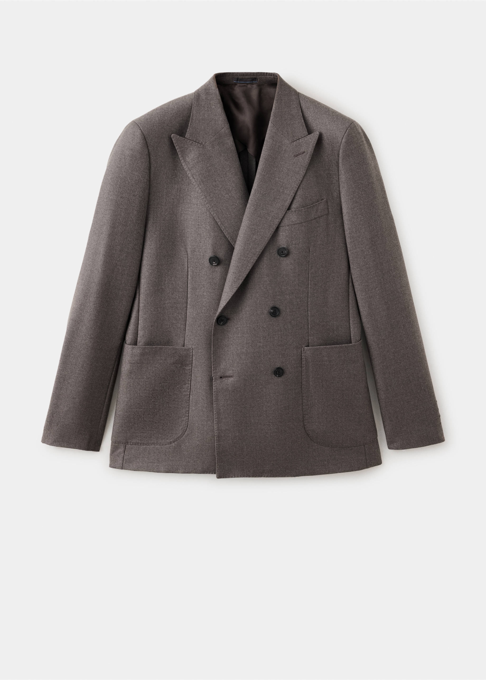 Slim-fit double-breasted wool blazer - Article without model, Beige. Ref: 37028286-00.