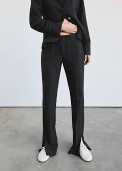 Tailored trousers with slit hem — Grey 1