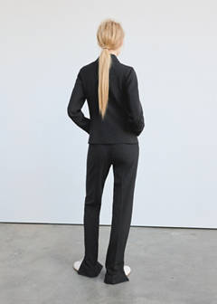 Tailored trousers with slit hem — Grey 3
