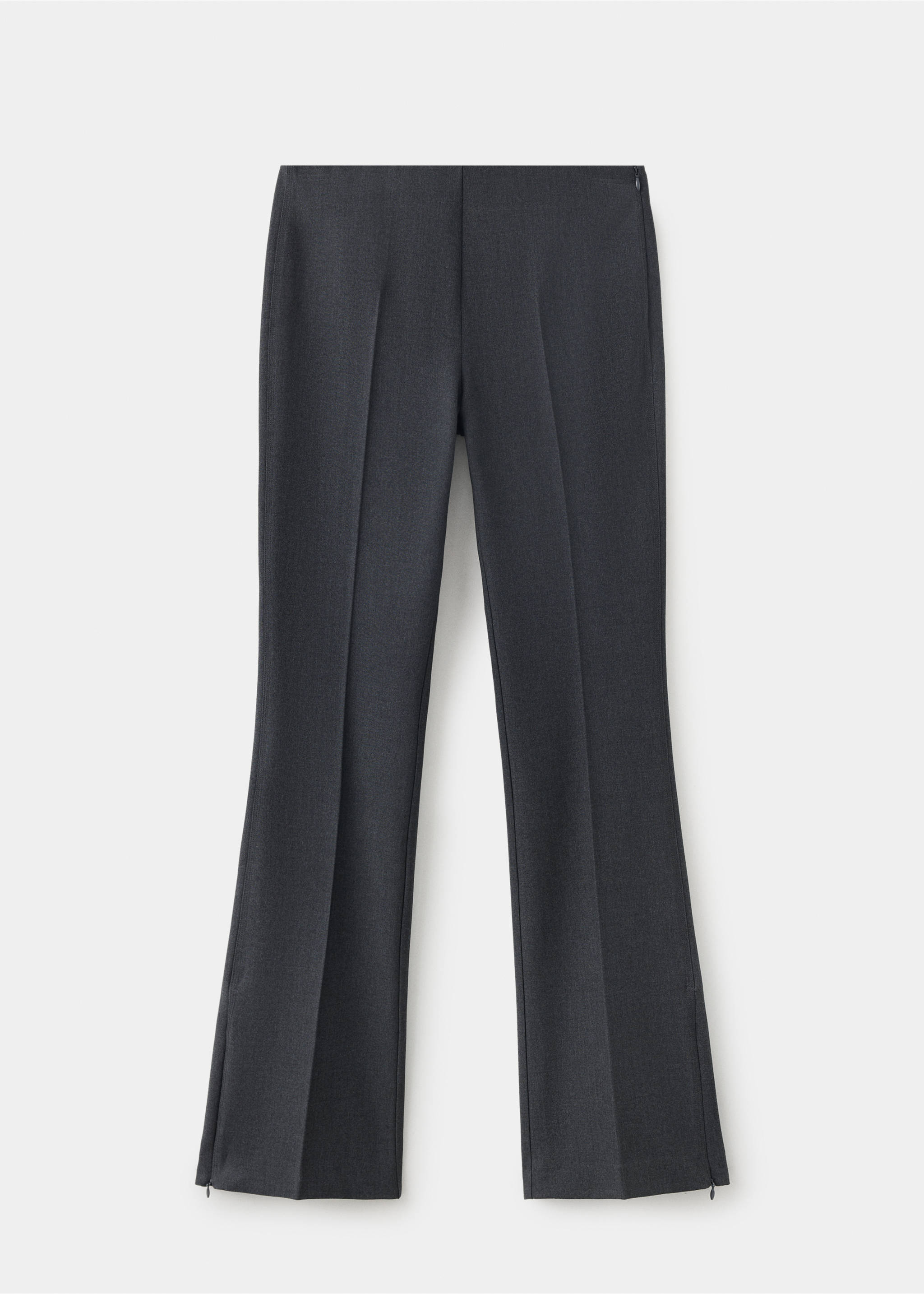 Schmal geschnittene Hose mit Schlitz am Saum - Artikel ohne Model, Grau. Ref: 37028289-00.