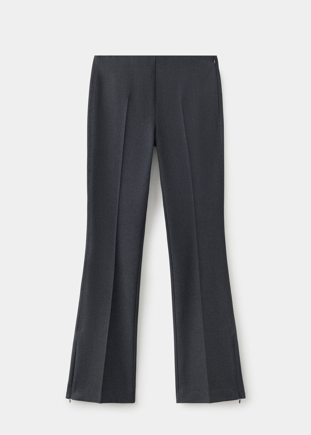 Tailored trousers with slit hem — Grey