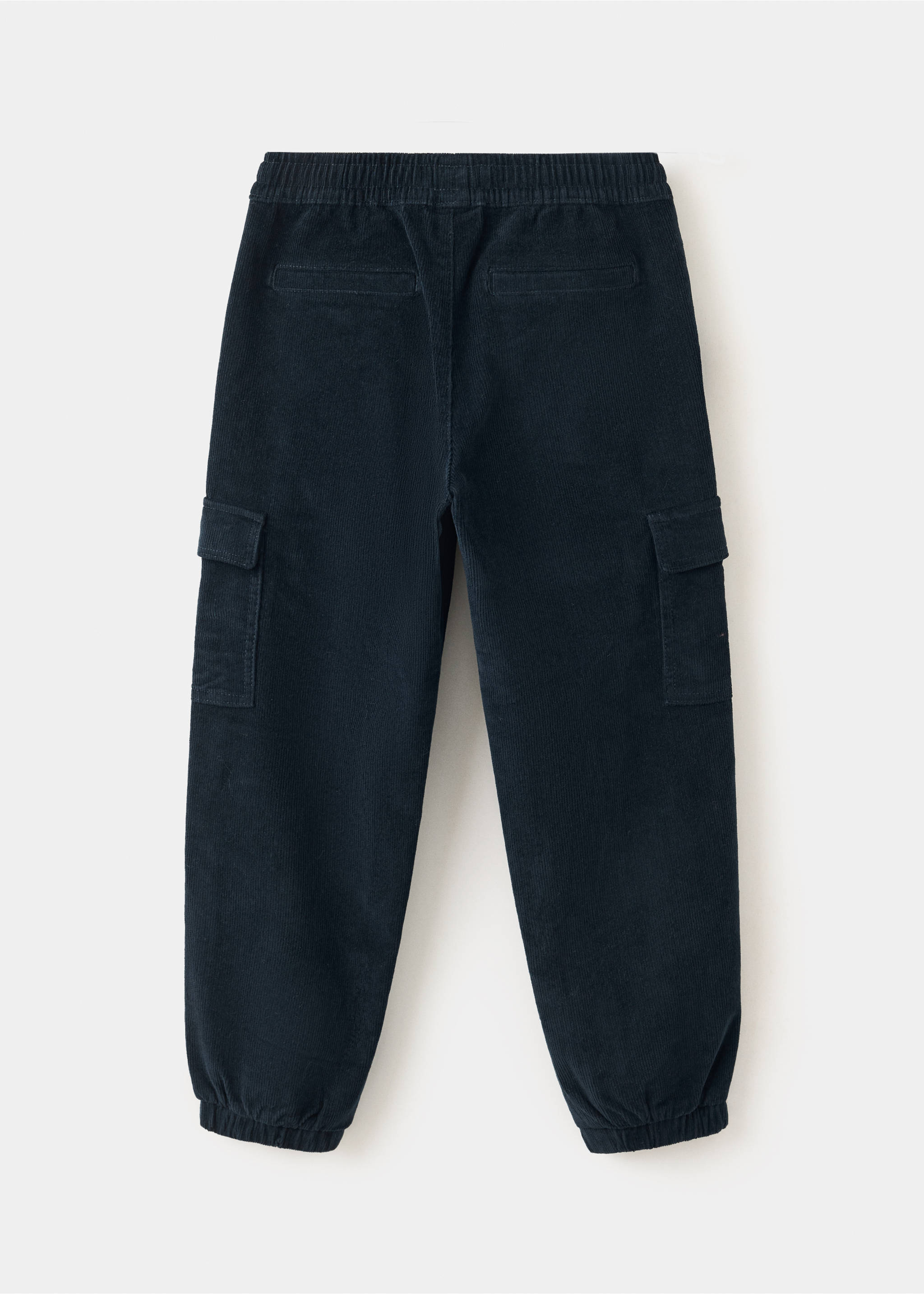 Corduroy cargo trousers - Reverse of the article, Navy. Ref: 37028633-00.