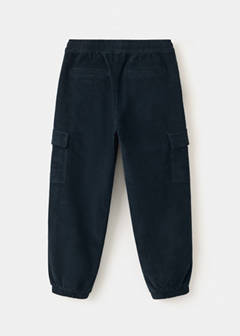 Corduroy cargo trousers — Navy 3