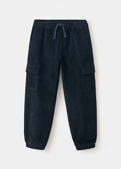 Corduroy cargo trousers — Navy 1