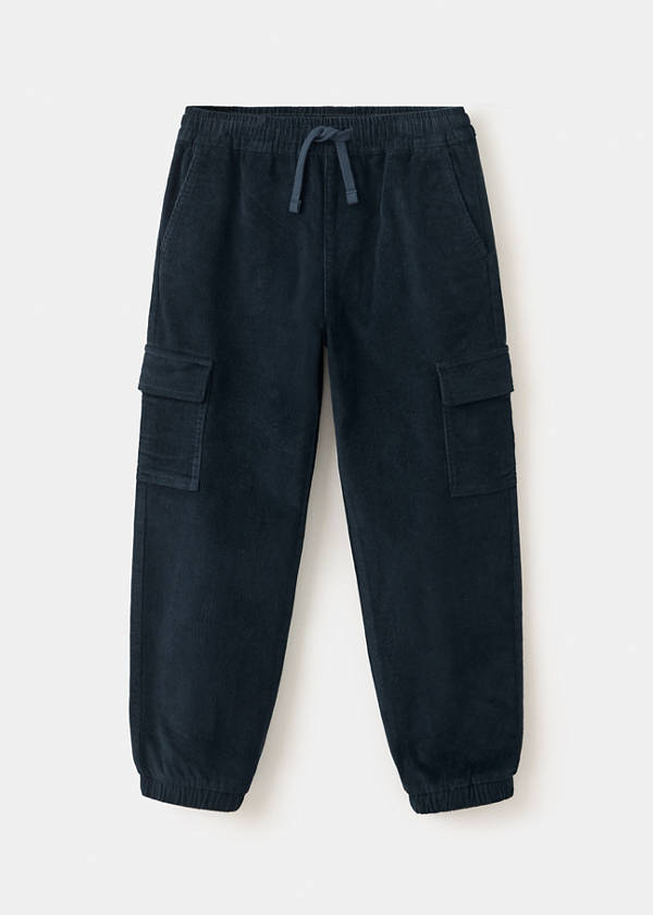 Corduroy cargo trousers — Navy