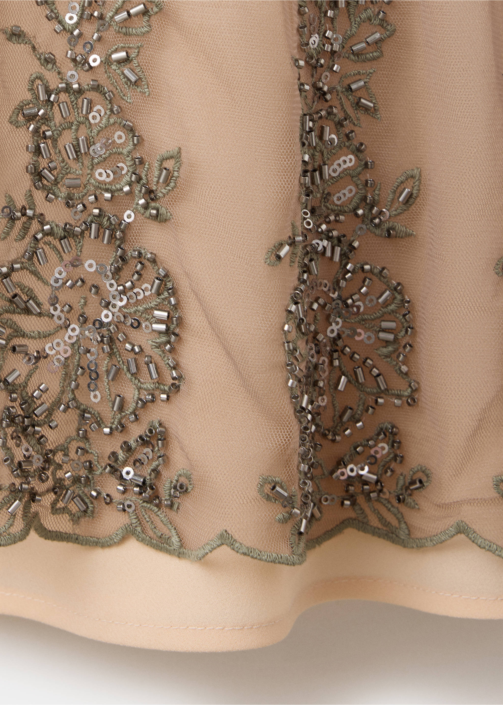 Robe en mousseline à strass - Détail de l'article 8, Nude. Ref: 37029117-00.