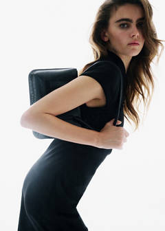 Strappy button-front dress — Black 1