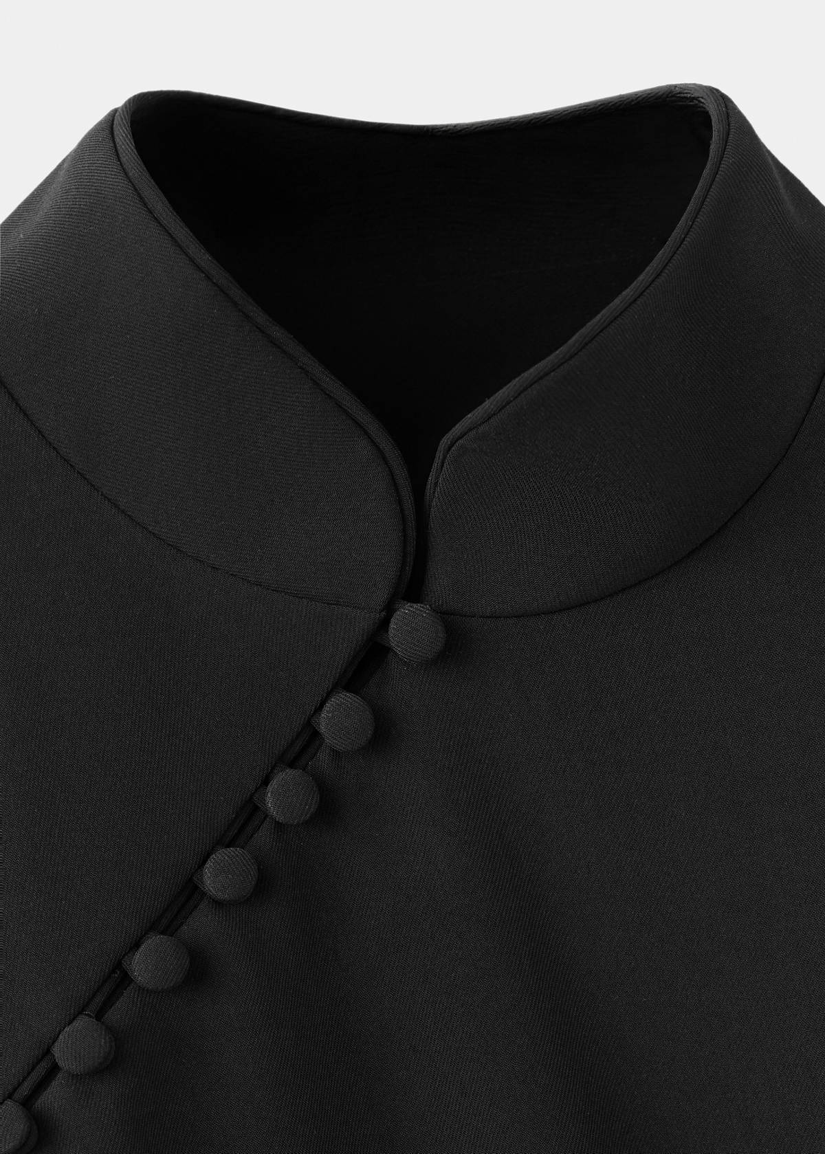 Strappy button-front dress — Black